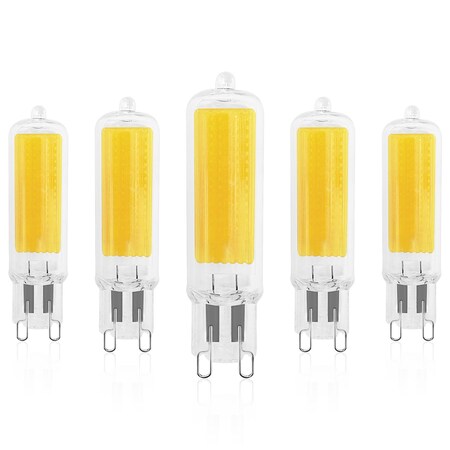 Luxrite G9 LED Light Bulbs 4.5W 50W Equivalent 450LM 3500K Natural White Dimmable Glass Bi-Pin Base, 5PK LR24692-5PK